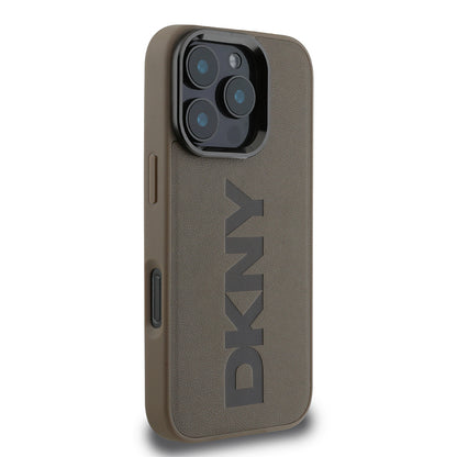 iPhone 16 Pro Kılıf DKNY Orjinal Lisanslı M-safe Şarj Özellikli PU Deri Plain Kılıf