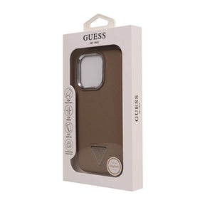 Apple iPhone 16 Pro Kılıf Guess Orjinal Lisanslı Grained Triangle Kapak