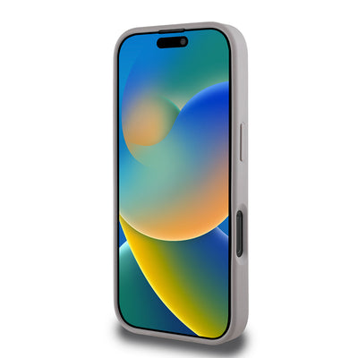 Apple iPhone 16 Pro Kılıf Guess Orjinal Lisanslı Gül Baskılı Büyük Metal Logo Dizaynlı Kapak Mor