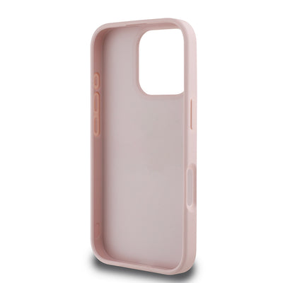 Apple iPhone 16 Pro Kılıf Guess Orjinal Lisanslı Gül Baskılı Büyük Metal Logo Dizaynlı Kapak Mor