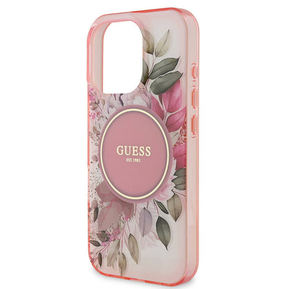 iPhone 16 Pro Kılıf Guess Orjinal Lisanslı M-safe Şarj Özellikli Flower Tonal Circle Kılıf