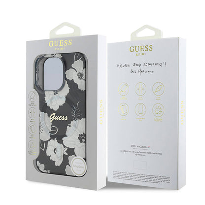 iPhone 16 Pro Kılıf Guess Orjinal Lisanslı M-safe Şarj Özellikli Flower Tone On Tone Ring Kılıf