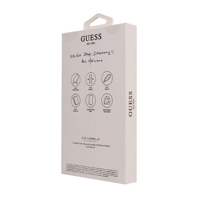 Apple iPhone 16 Pro Kılıf Guess Orjinal Lisanslı Magsafe Şarj Özellikli Grained Triangle Kapak Siyah