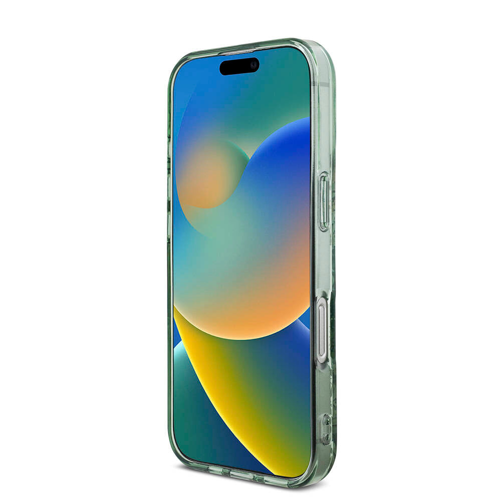 Apple iPhone 16 Pro Kılıf Guess Orjinal Lisanslı Magsafe Şarj Özellikli IML Baskılı Çiçek İnci Bileklikli Kapak Siyah