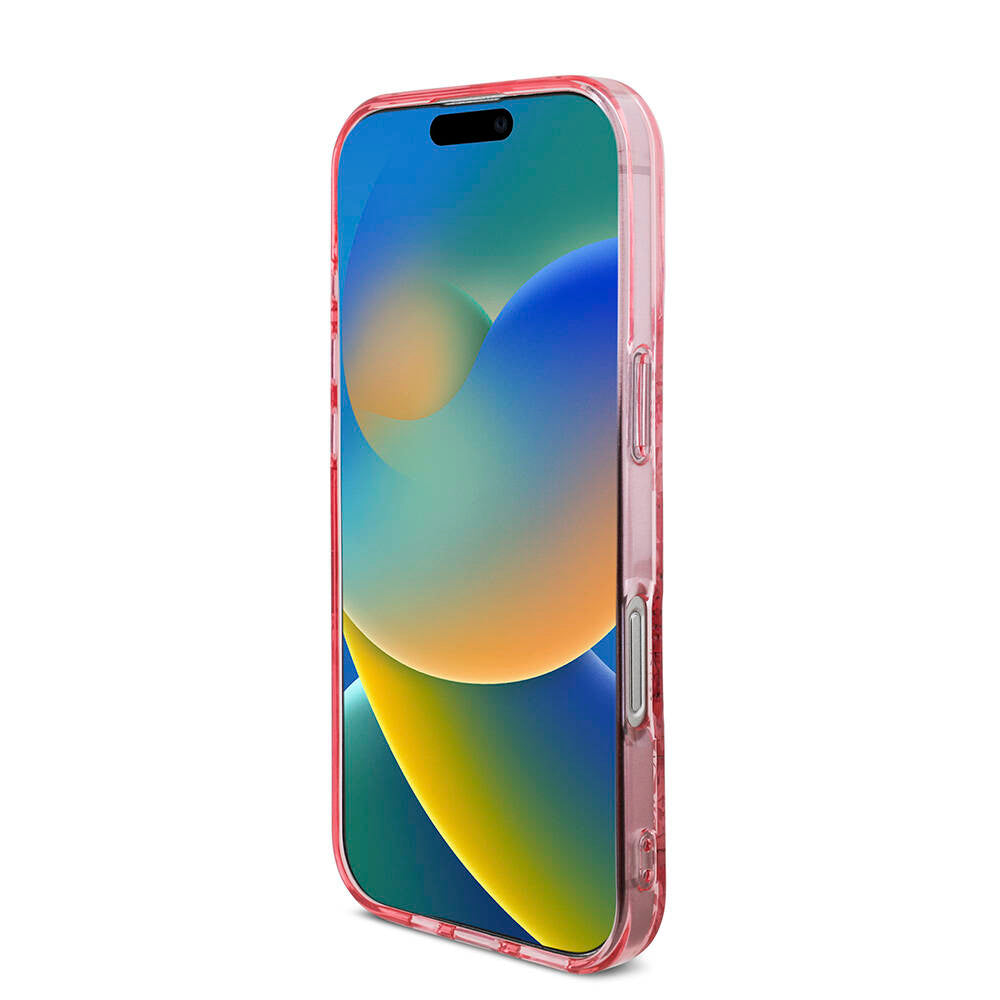 iPhone 16 Pro Kılıf Guess Orjinal Lisanslı M-safe Şarj Özellikli IML Baskılı Çiçek İnci Bileklikli Kılıf