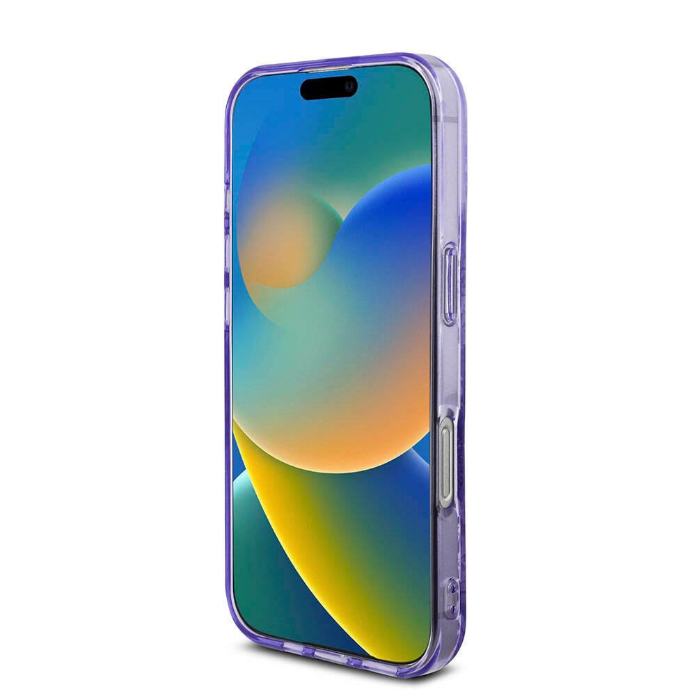Apple iPhone 16 Pro Kılıf Guess Orjinal Lisanslı Magsafe Şarj Özellikli IML Baskılı Çiçek İnci Bileklikli Kapak Siyah