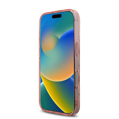 Apple iPhone 16 Pro Kılıf Guess Orjinal Lisanslı Magsafe Şarj Özellikli IML Peony ve 4G Desenli Klasik Logolu Kapak Kahverengi