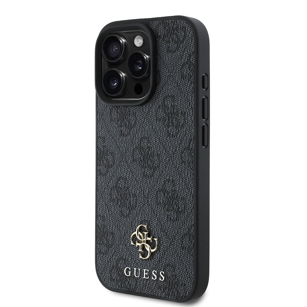 Apple iPhone 16 Pro Kılıf Guess Orjinal Lisanslı Magsafe Şarj Özellikli Small 4G Classic Kapak Kahverengi