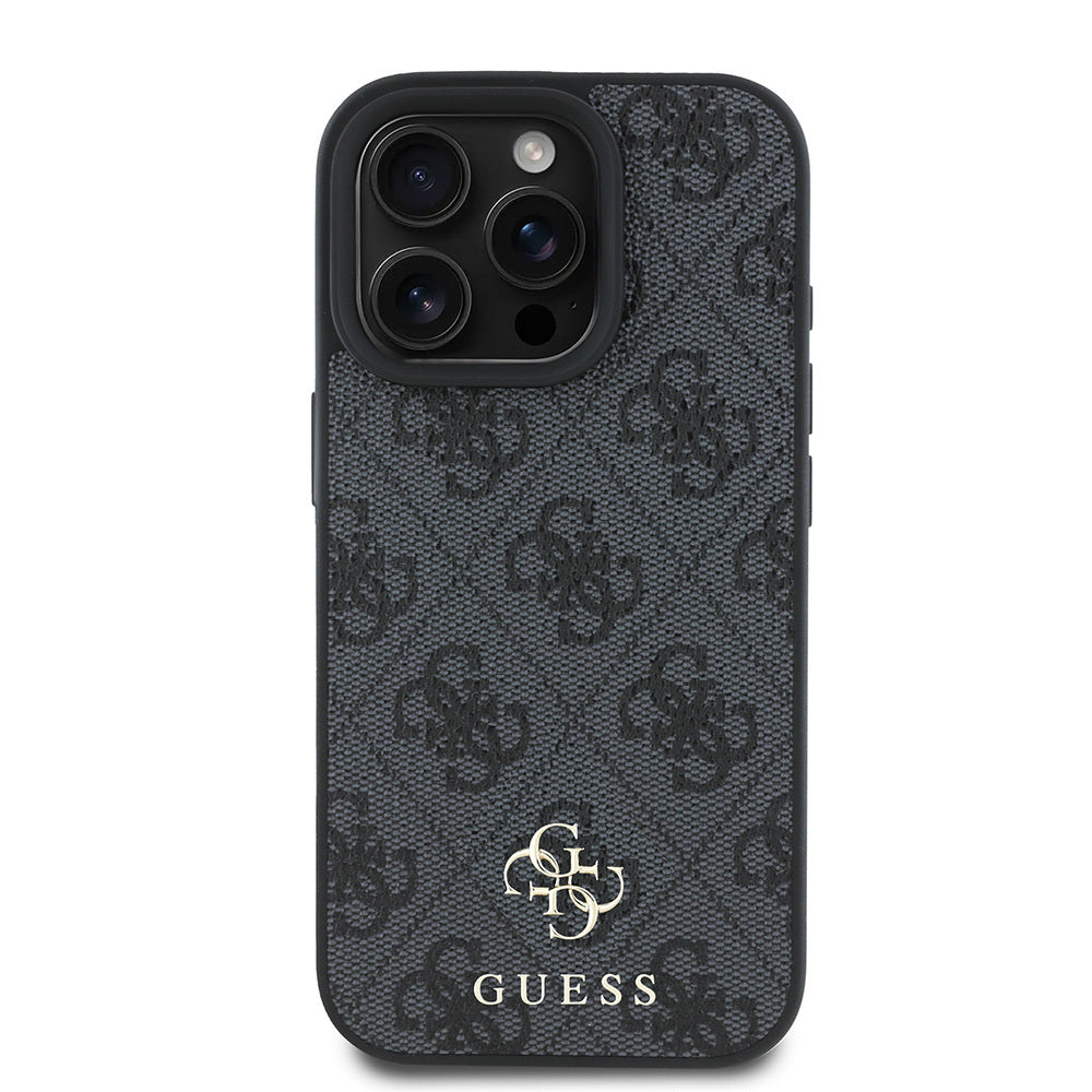 Apple iPhone 16 Pro Kılıf Guess Orjinal Lisanslı Magsafe Şarj Özellikli Small 4G Classic Kapak Kahverengi