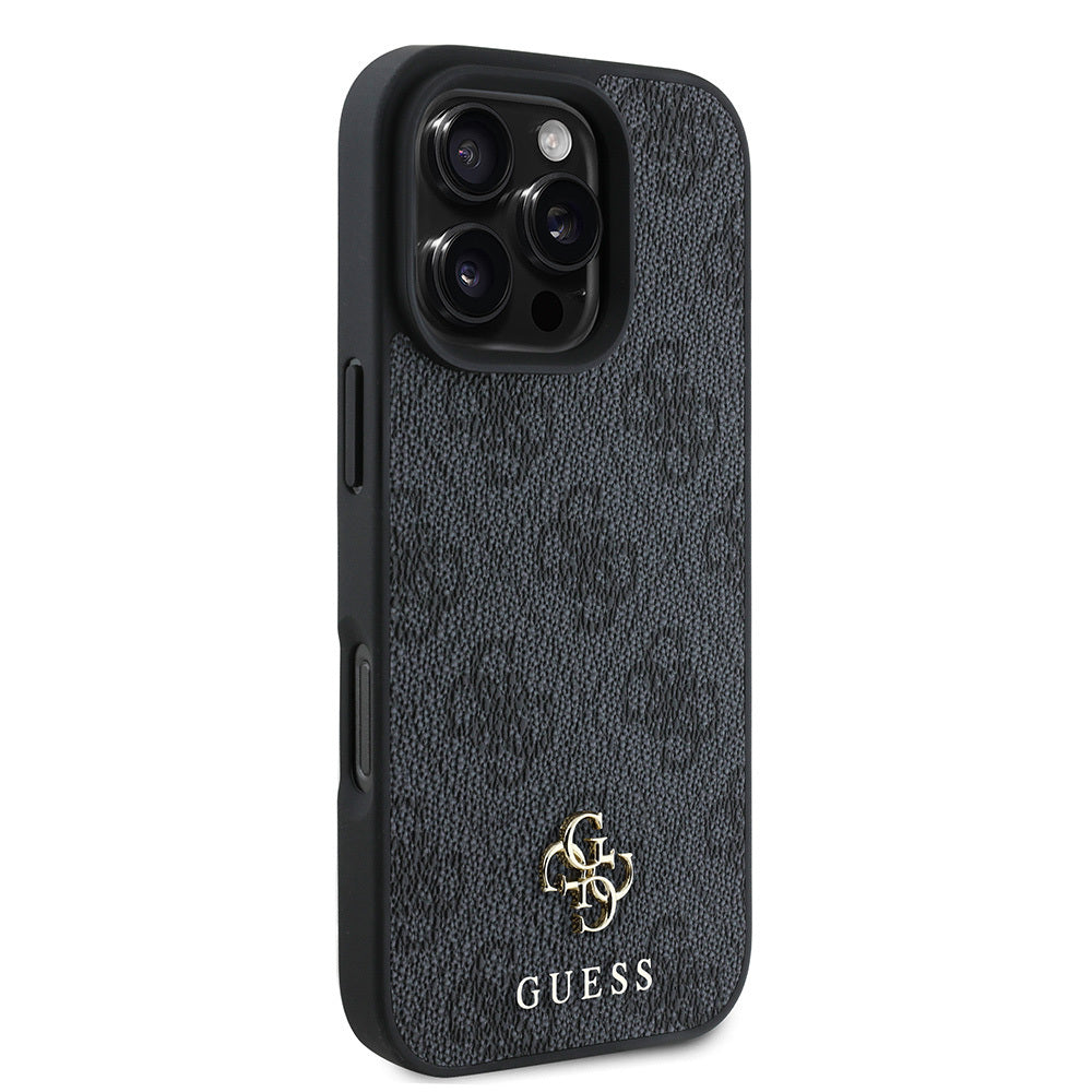 Apple iPhone 16 Pro Kılıf Guess Orjinal Lisanslı Magsafe Şarj Özellikli Small 4G Classic Kapak Kahverengi