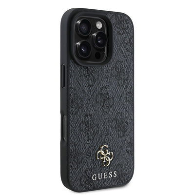 Apple iPhone 16 Pro Kılıf Guess Orjinal Lisanslı Magsafe Şarj Özellikli Small 4G Classic Kapak Kahverengi