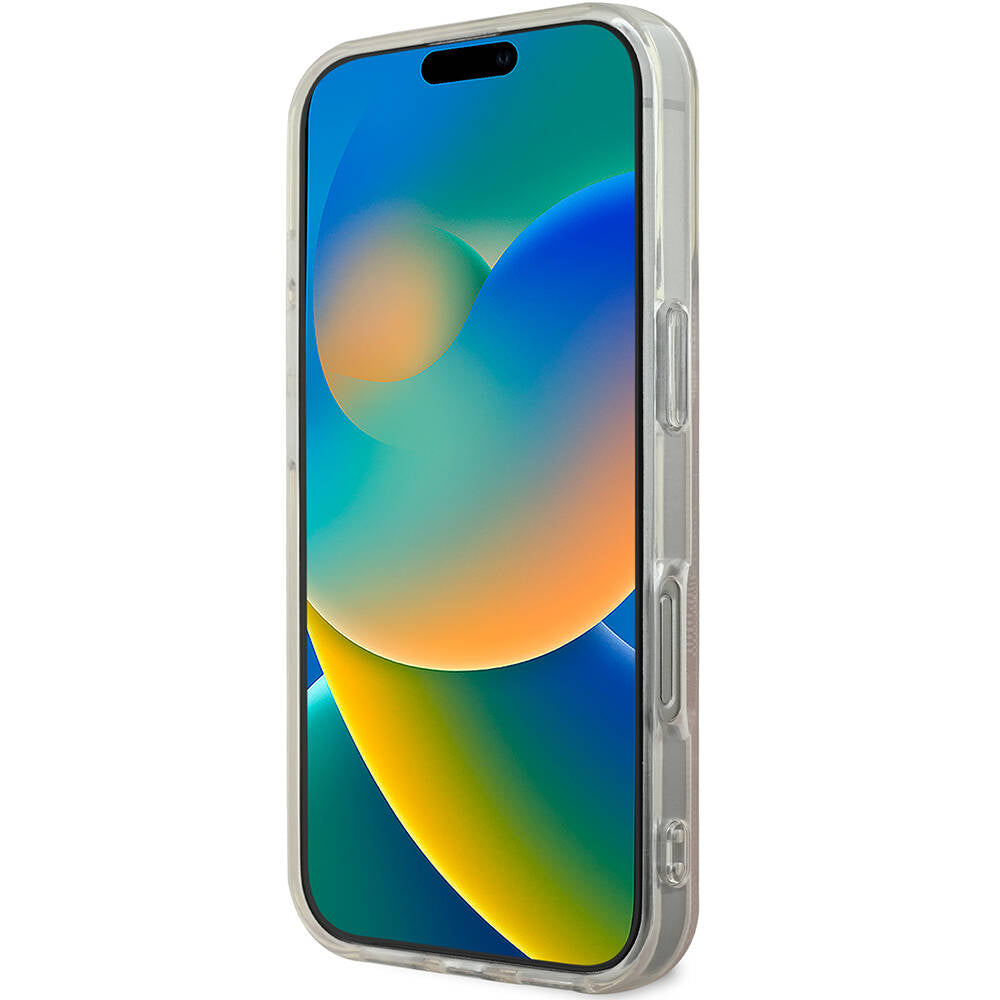 iPhone 16 Pro Kılıf Guess Orjinal Lisanslı M-safe Şarj Özellikli Yazı Logolu 4G Desenli Kılıf