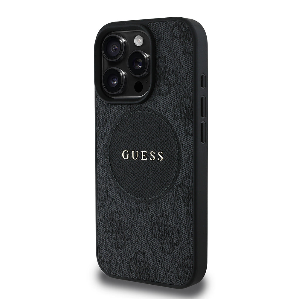 iPhone 16 Pro Kılıf Guess Orjinal Lisanslı M-safe Şarj Özellikli Yazı Logolu Circle Classic Kılıf