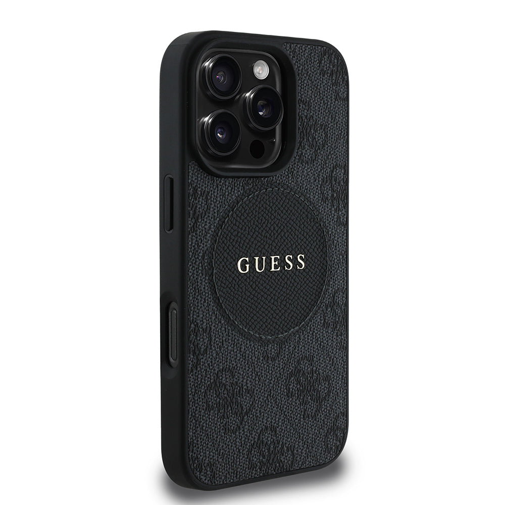 iPhone 16 Pro Kılıf Guess Orjinal Lisanslı M-safe Şarj Özellikli Yazı Logolu Circle Classic Kılıf