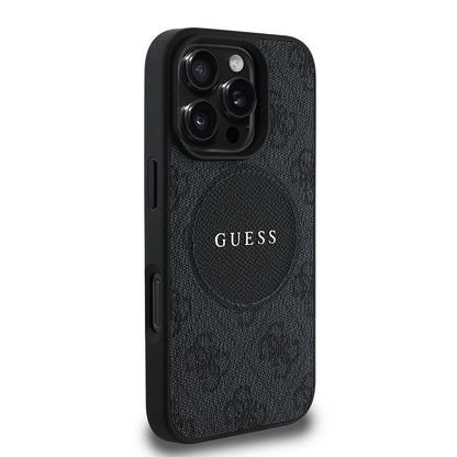 iPhone 16 Pro Kılıf Guess Orjinal Lisanslı M-safe Şarj Özellikli Yazı Logolu Circle Classic Kılıf