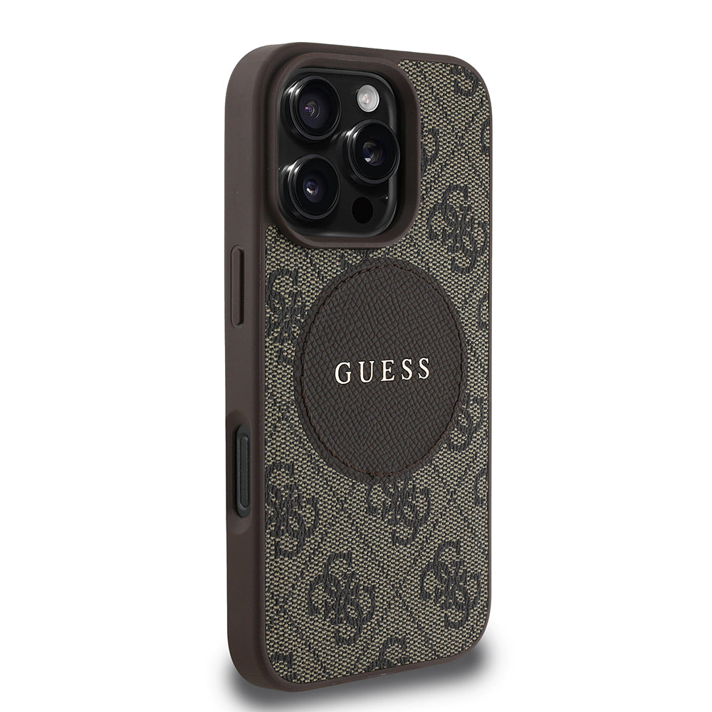 iPhone 16 Pro Kılıf Guess Orjinal Lisanslı M-safe Şarj Özellikli Yazı Logolu Circle Classic Kılıf