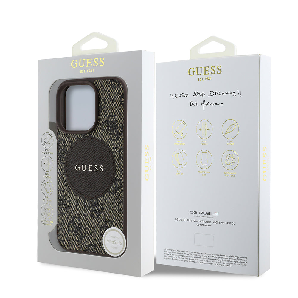 iPhone 16 Pro Kılıf Guess Orjinal Lisanslı M-safe Şarj Özellikli Yazı Logolu Circle Classic Kılıf