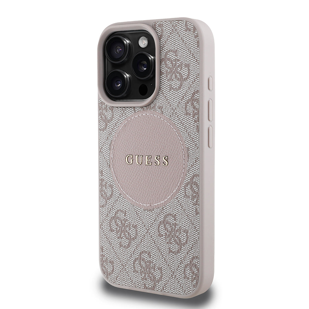 iPhone 16 Pro Kılıf Guess Orjinal Lisanslı M-safe Şarj Özellikli Yazı Logolu Circle Classic Kılıf