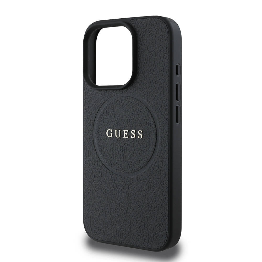 iPhone 16 Pro Kılıf Guess Orjinal Lisanslı M-safe Şarj Özellikli Yazı Logolu Grained Kılıf