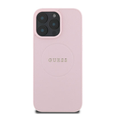 Apple iPhone 16 Pro Kılıf Guess Orjinal Lisanslı Magsafe Şarj Özellikli Yazı Logolu Grained Kapak Yeşil