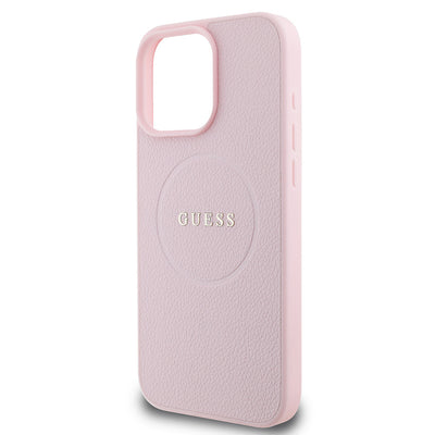 Apple iPhone 16 Pro Kılıf Guess Orjinal Lisanslı Magsafe Şarj Özellikli Yazı Logolu Grained Kapak Yeşil