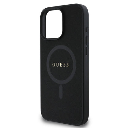 iPhone 16 Pro Kılıf Guess Orjinal Lisanslı M-safe Şarj Özellikli Yazı Logolu Saffiano Classic Kılıf
