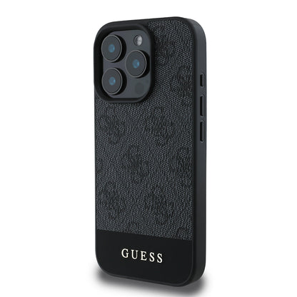 iPhone 16 Pro Kılıf Guess Orjinal Lisanslı PU Deri Şerit Logo Dizaynlı Kılıf