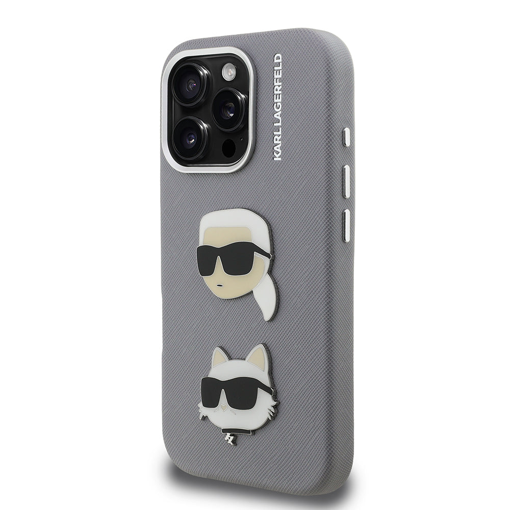 iPhone 16 Pro Kılıf Karl Lagerfeld Orjinal Lisanslı K&C Heads Pin Kılıf