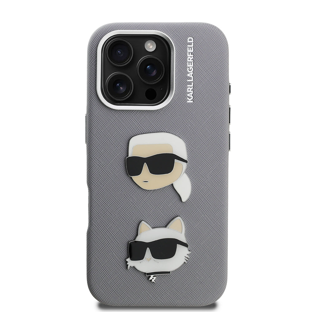 iPhone 16 Pro Kılıf Karl Lagerfeld Orjinal Lisanslı K&C Heads Pin Kılıf