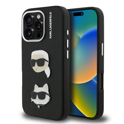 iPhone 16 Pro Kılıf Karl Lagerfeld Orjinal Lisanslı K&C Heads Pin Kılıf