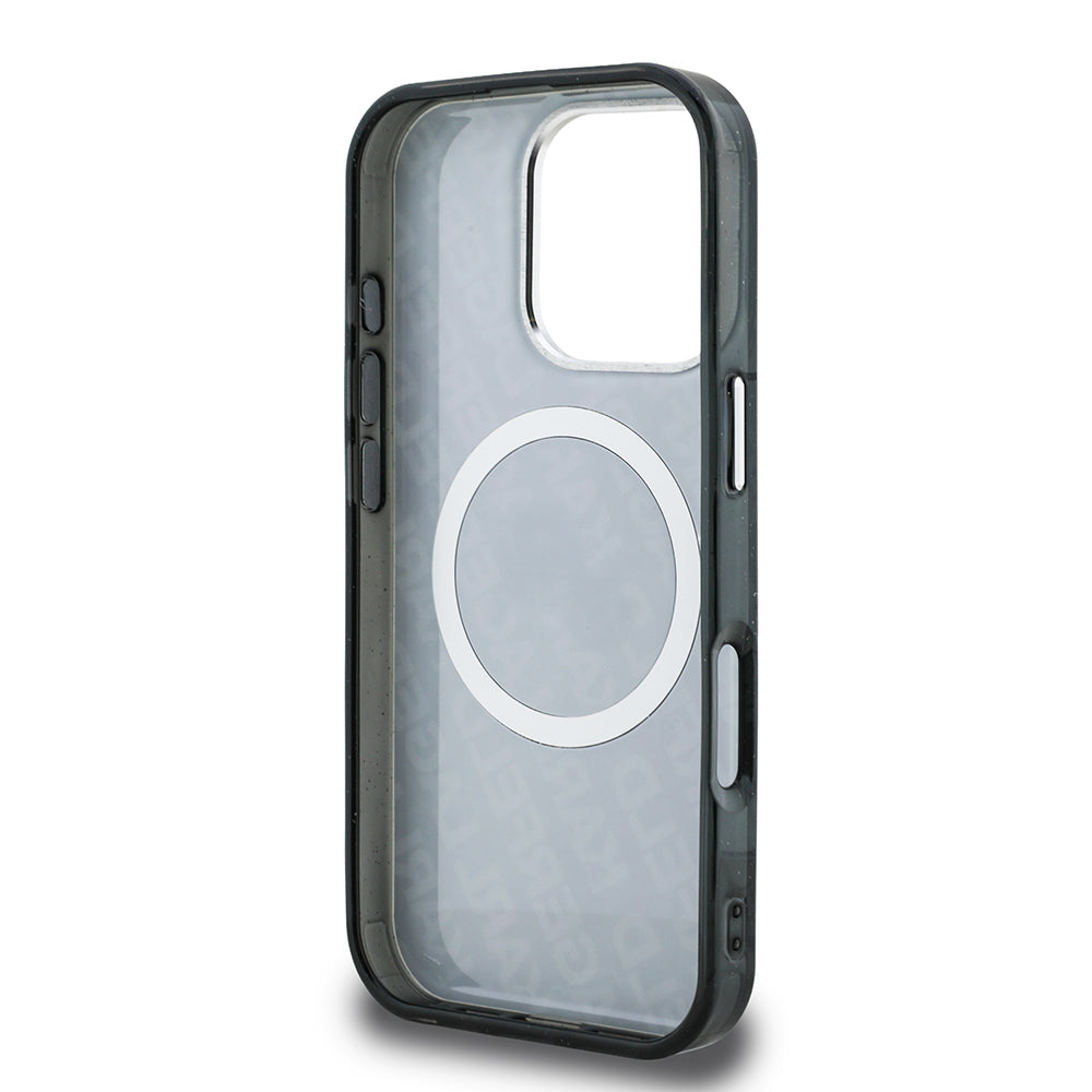 iPhone 16 Pro Kılıf Karl Lagerfeld Orjinal Lisanslı Parlayan Simli Karl & Choupette Heads Kılıf