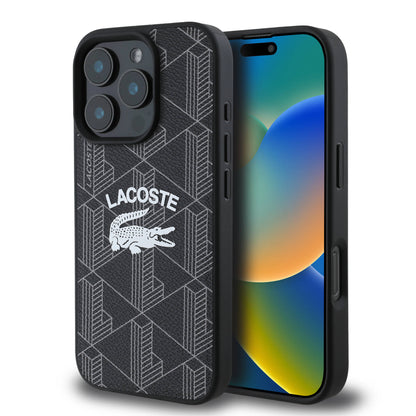 iPhone 16 Pro Kılıf Lacoste Orjinal Lisanslı M-safe Şarj Özellikli Mono Vintage Logo Kılıf