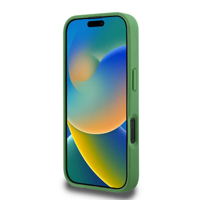 Apple iPhone 16 Pro Kılıf Lacoste Orjinal Lisanslı PU Pike Desenli Arka Yüzey İkonik Timsah Dokuma Logolu Kapak Kırmızı