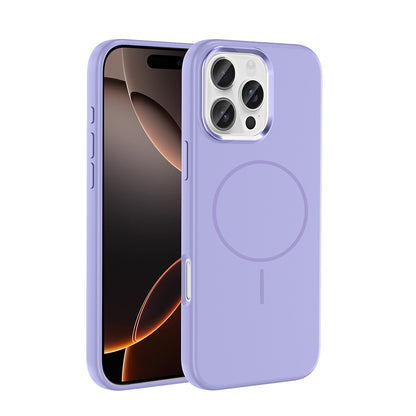 Apple iPhone 16 Pro Kılıf M-Safe Şarj Özellikli Metal Kamera Çerçeveli Zore Edi Silikon Kapak