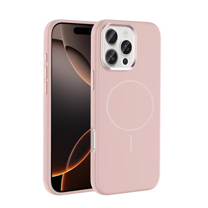 Apple iPhone 16 Pro Kılıf M-Safe Şarj Özellikli Metal Kamera Çerçeveli Zore Edi Silikon Kapak