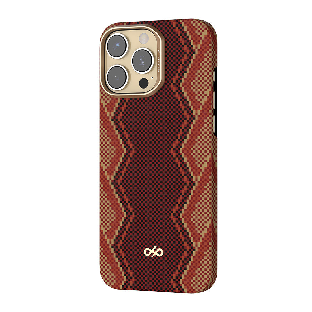 Apple iPhone 16 Pro Kılıf M-safe Şarj Özellikli Raptic Aramid Skin Bionic Serisi Kapak Kırmızı