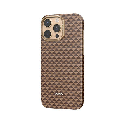 Apple iPhone 16 Pro Kılıf M-safe Şarj Özellikli Raptic Aramid Skin Origin Serisi Kapak Kahverengi