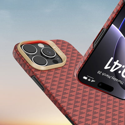 Apple iPhone 16 Pro Kılıf M-safe Şarj Özellikli Raptic Aramid Skin Origin Serisi Kapak Kahverengi