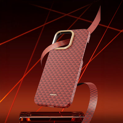 Apple iPhone 16 Pro Kılıf M-safe Şarj Özellikli Raptic Aramid Skin Origin Serisi Kapak Lacivert