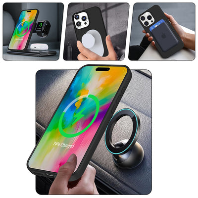 Apple iPhone 16 Pro Kılıf M-safe Şarj Özellikli Standlı Zore Samara Kapak Pembe