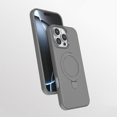 Apple iPhone 16 Pro Kılıf M-safe Şarj Özellikli Standlı Zore Samara Kapak Lacivert