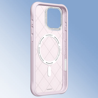 iPhone 16 Pro Kılıf M-safe Şarj Özellikli Youngkit Argyle Serisi Kılıf