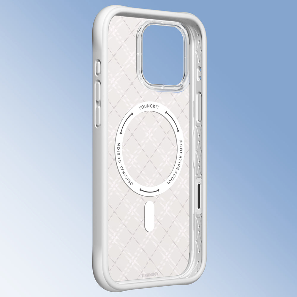 iPhone 16 Pro Kılıf M-safe Şarj Özellikli Youngkit Argyle Serisi Kılıf