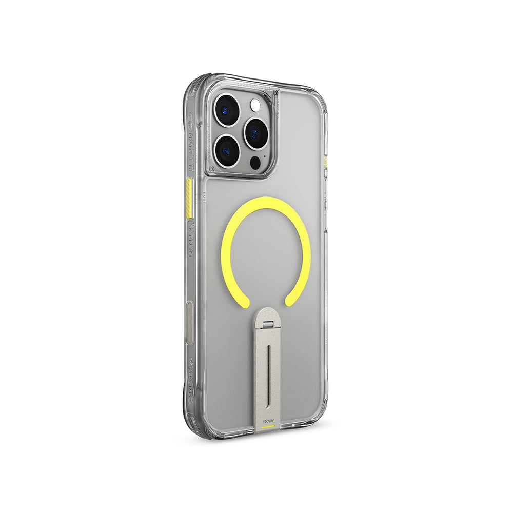 Apple iPhone 16 Pro Kılıf M-safe Şarj Özellikli 360 Derece Dönebilen Standlı Skinarma Helix Kapak Titanyum