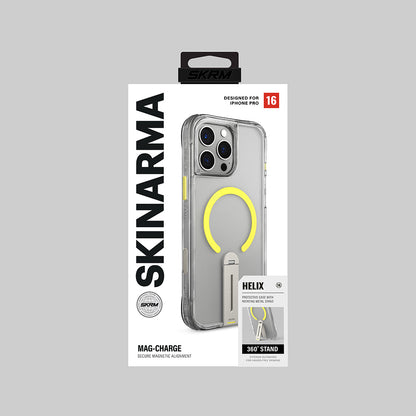 iPhone 16 Pro Kılıf M-safe Şarj Özellikli 360 Derece Dönebilen Standlı Skinarma Helix Kılıf