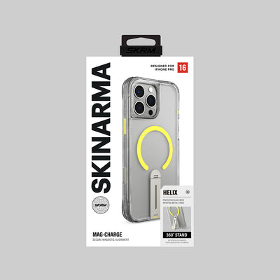Apple iPhone 16 Pro Kılıf M-safe Şarj Özellikli 360 Derece Dönebilen Standlı Skinarma Helix Kapak Titanyum