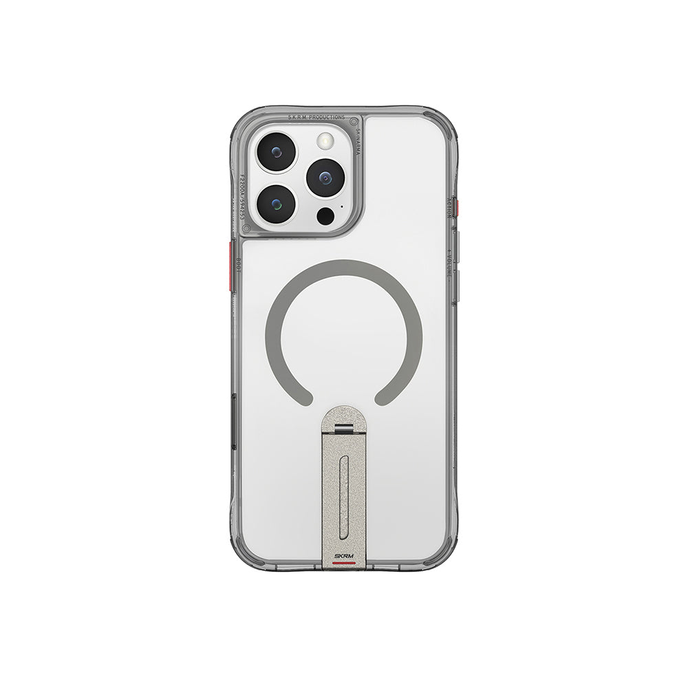 Apple iPhone 16 Pro Kılıf M-safe Şarj Özellikli 360 Derece Dönebilen Standlı Skinarma Helix Kapak Titanyum