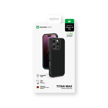iPhone 16 Pro Kılıf M-safe Şarj Özellikli 600D Aramid Fiber Amazingthing Titan Max Serisi Kılıf