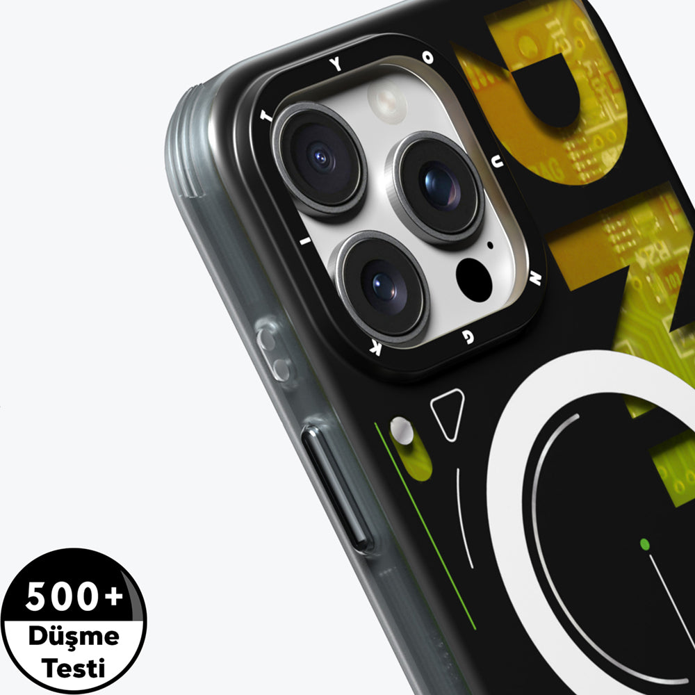 Apple iPhone 16 Pro Kılıf Magsafe Şarj Özellikli Airbagli Çift Katmanlı Youngkit Future Serisi Kapak Kırmızı