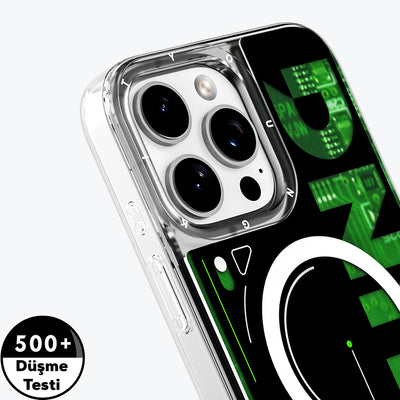 Apple iPhone 16 Pro Kılıf Magsafe Şarj Özellikli Airbagli Çift Katmanlı Youngkit Future Streamer Serisi Kapak Yeşil